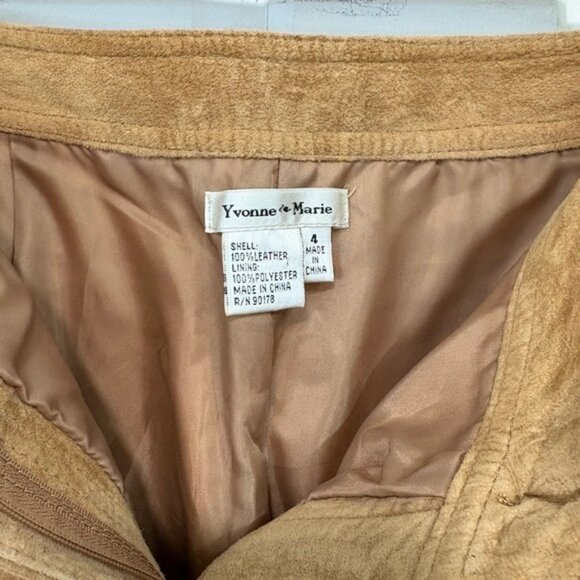 Yvonne Marie Women’s Suede Leather Pants Tan Genuine Leather Western Cowgirl - Picture 9 of 14